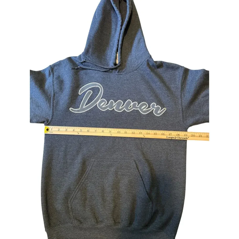 Denver Colorado State Flag University Hoodie Sweatshirt Gray Unisex Size S - Picture 6 of 8